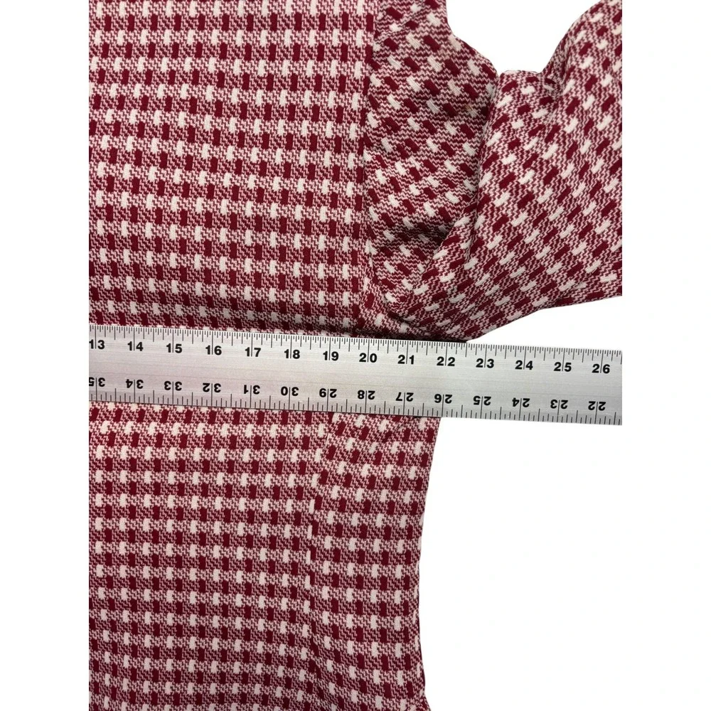 vtg 1970s Towncraft 44L Red White Check Blazer Jacket Sport Coat Knit Retro Wild